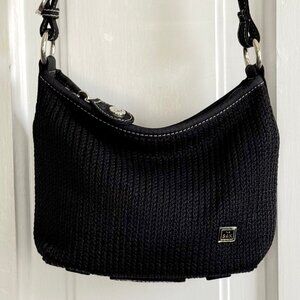 The Sak Black Crochet Knit Crossbody Purse -Small wlyee